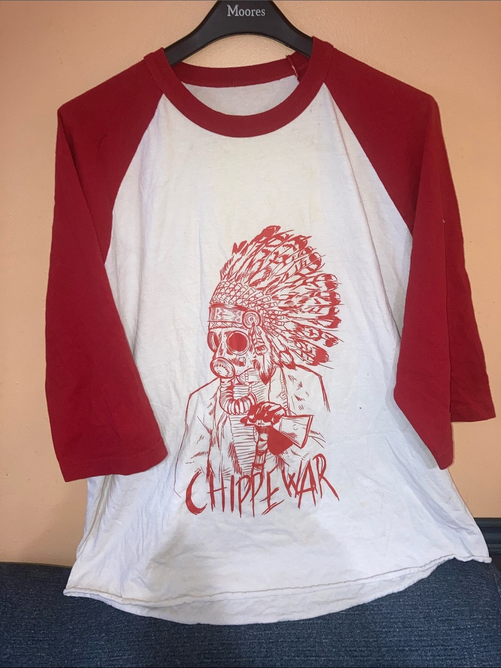 Chippewar Red & White Long Sleeve Graphic Tee